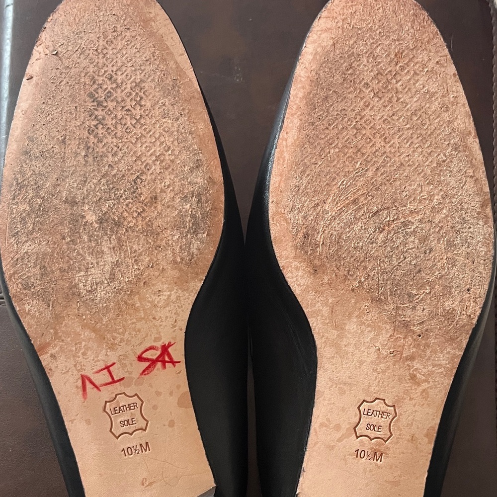 Tory Burch Black Leather bottom Slides size 10.5 - Picture 6 of 12